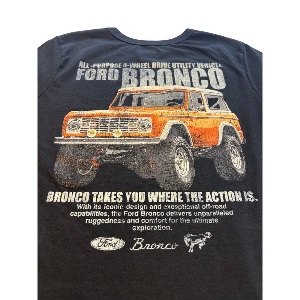 Ford Bronco Graphic T-Shirt Mens Medium Black Hybrid Apparel Off-Road Truck Tee
